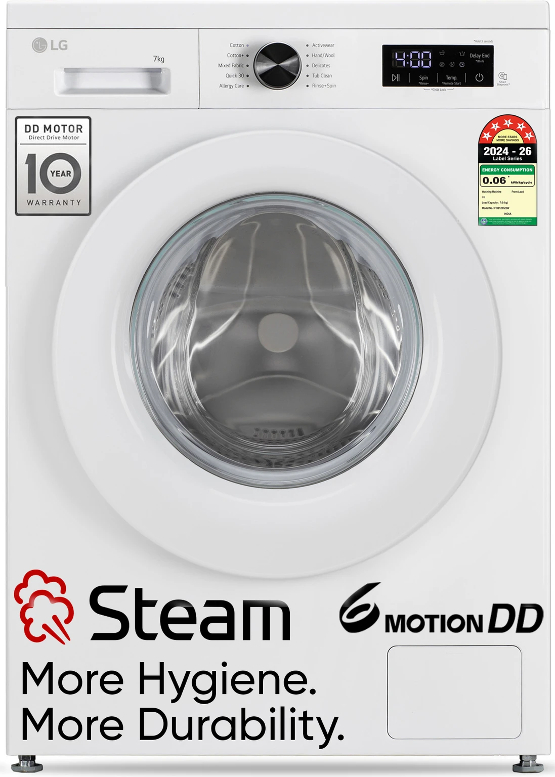 LG 12 kg Fully Automatic Front Load with In-built Heater Grey - Image 3