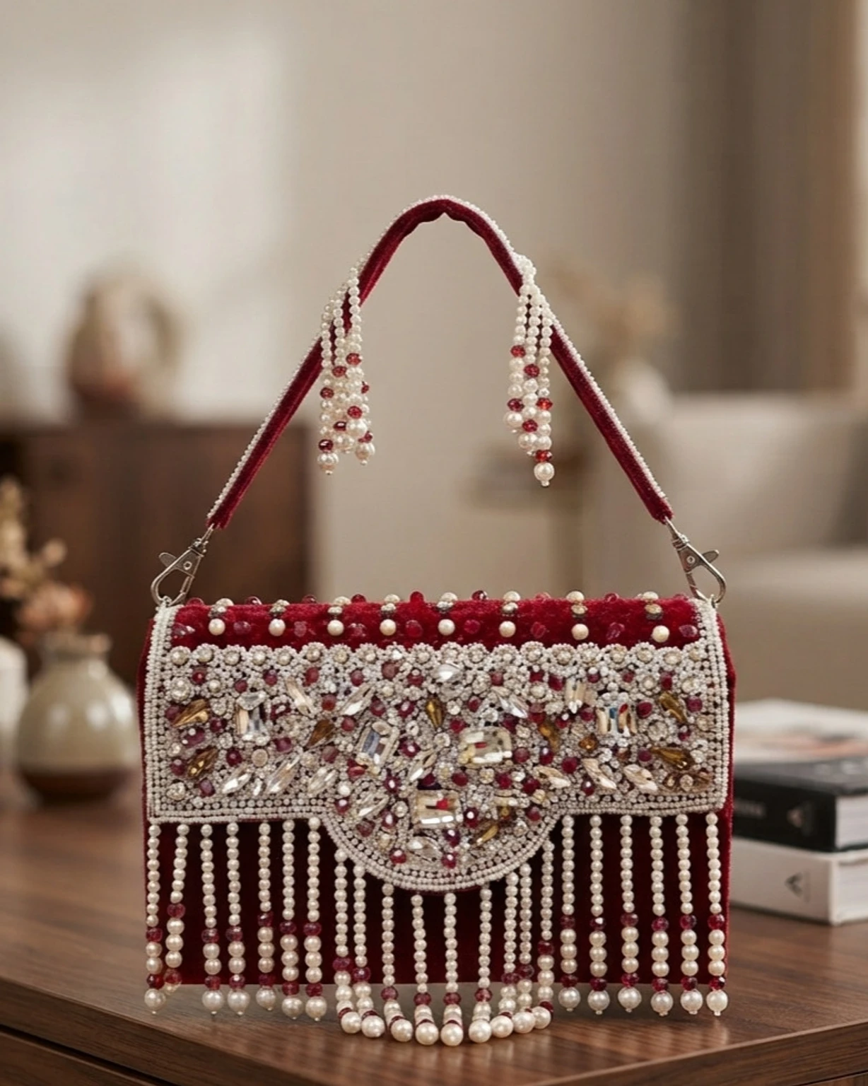 zarikaraft Party Maroon Clutch - Image 5