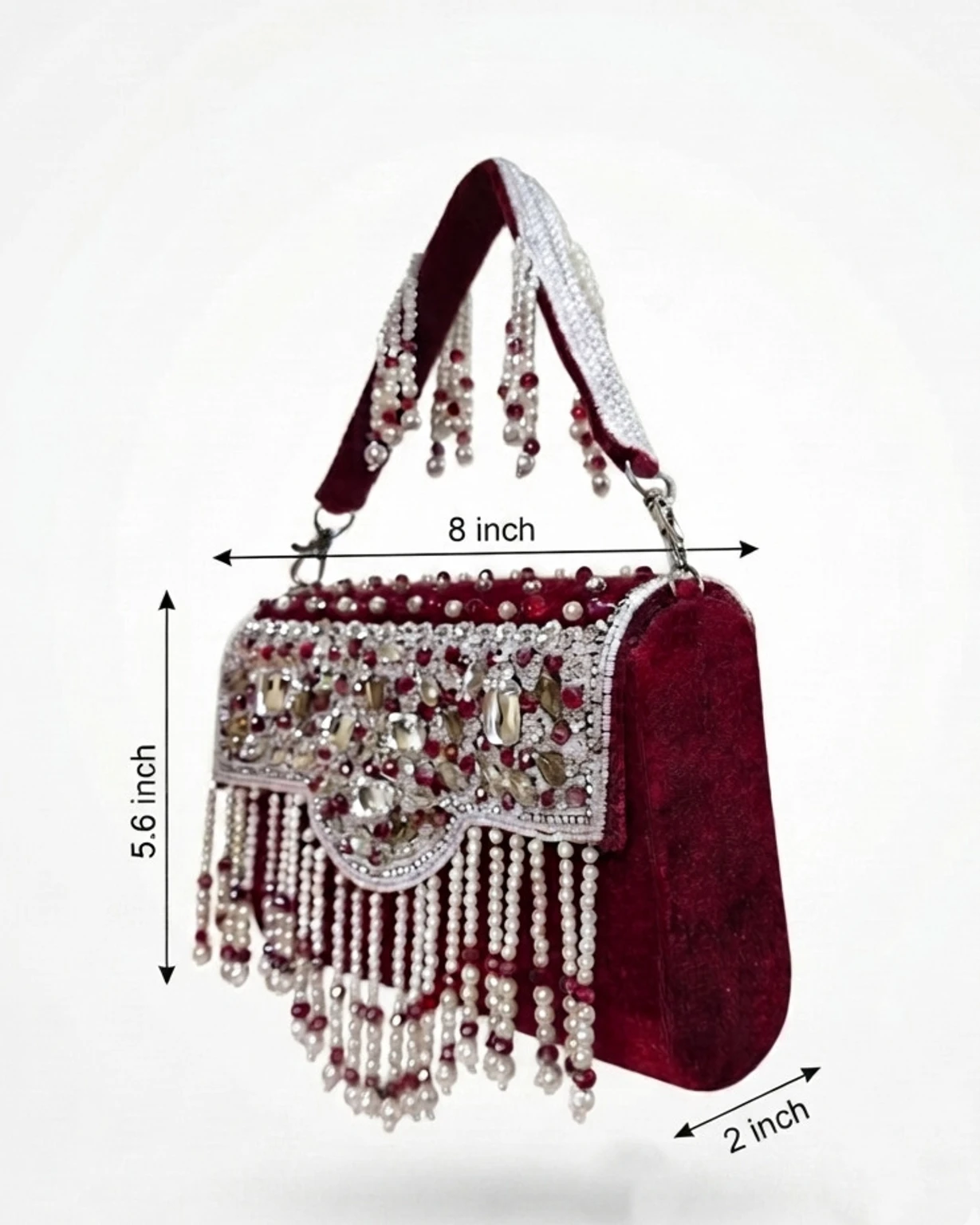 zarikaraft Party Maroon Clutch - Image 3